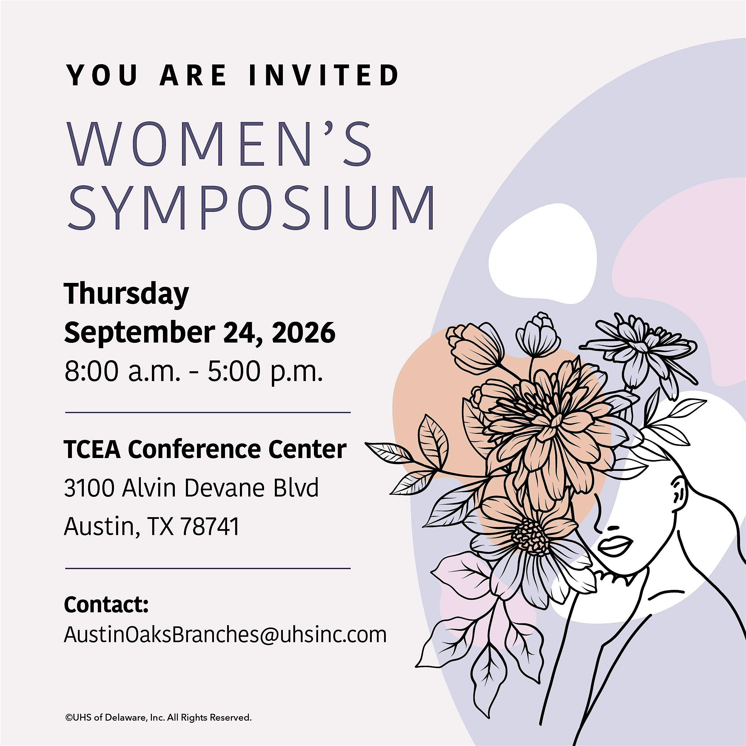 Austin Oaks Hospital Fall 2026 Women's Symposium