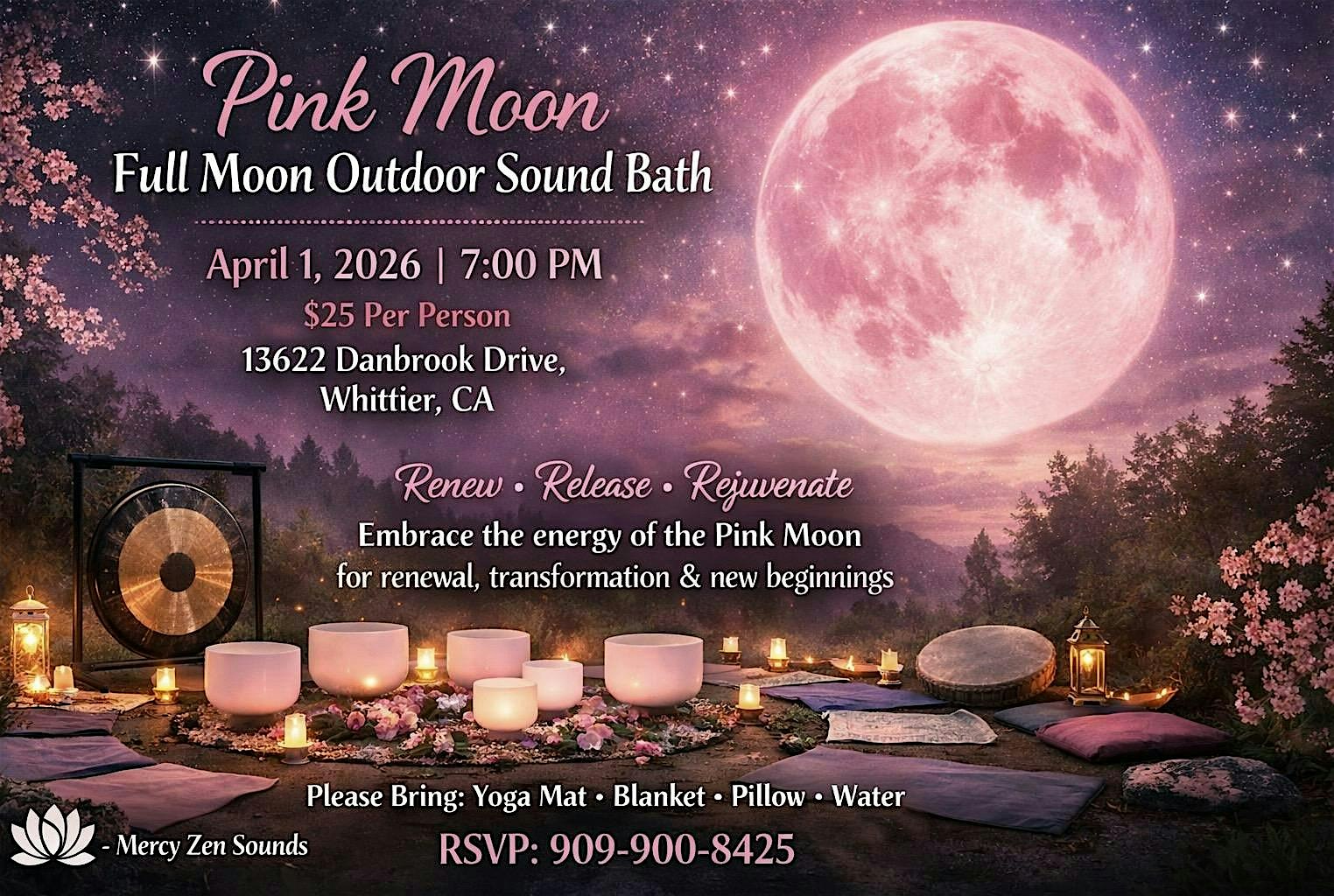 Blossom Under the Pink Moon: Outdoor Sound Bath