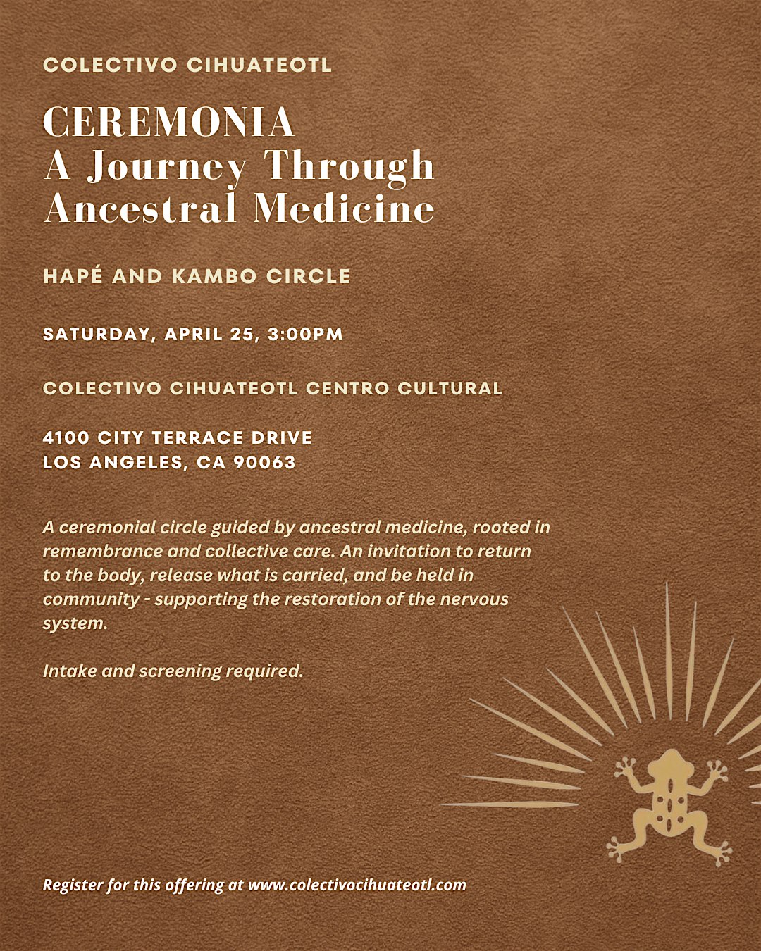 Ceremonia: Hapé and Kambo Circle