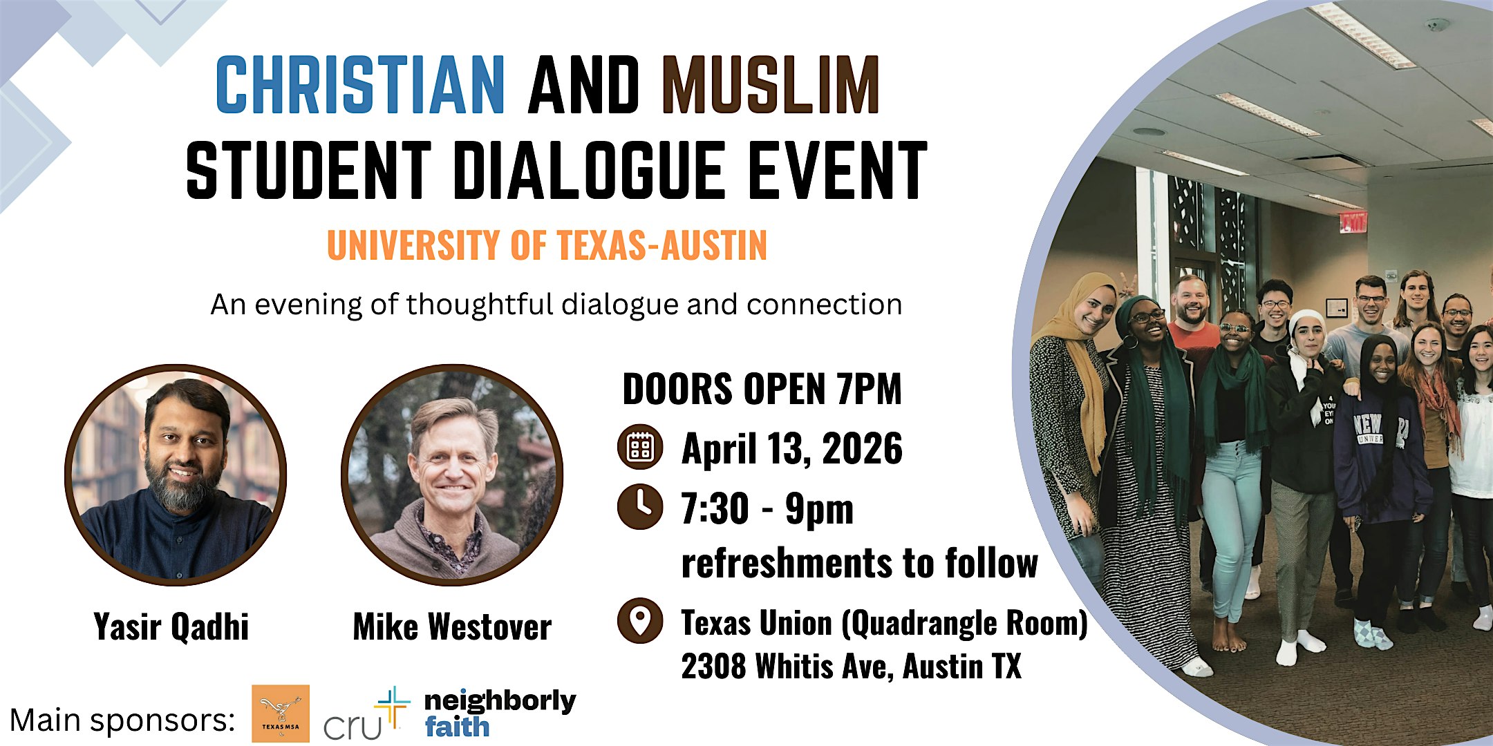 Cru and MSA Dialogue Event (Ft. Mike Westover and Yasir Qadhi)