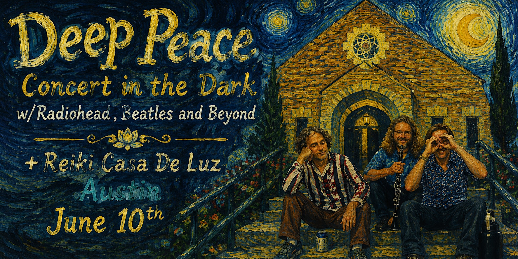Deep Peace Concert in the Dark w/Radiohead , Beatles and Beyond + Reiki
