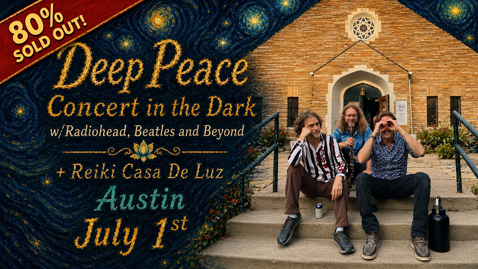 Deep Peace Concert in the Dark w/Radiohead , Beatles and Beyond + Reiki