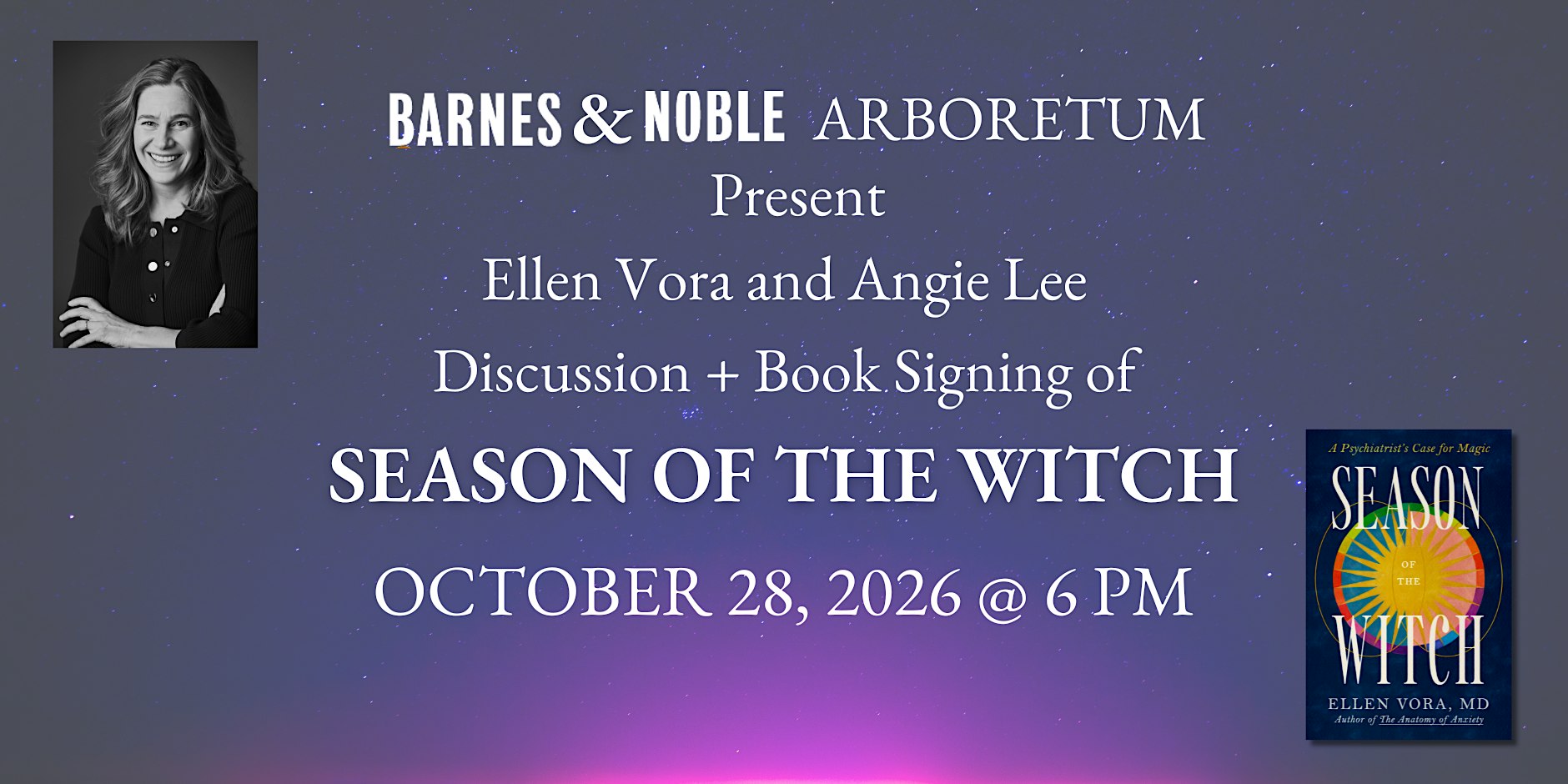 Ellen Vora celebrates SEASON OF THE WITCH @ B&N-Arboretum