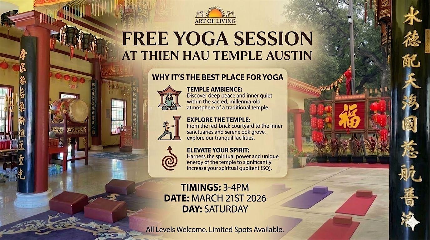 Free Yoga Session at Thien Hau Temple Austin