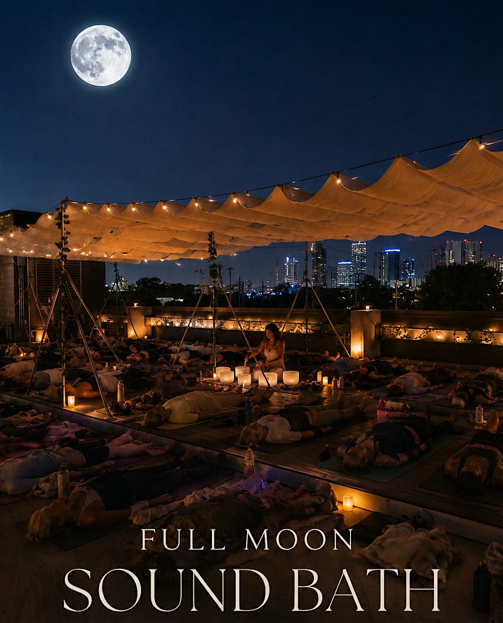 Full Moon Sound Bath @ Higher Ground Rooftop Yoga