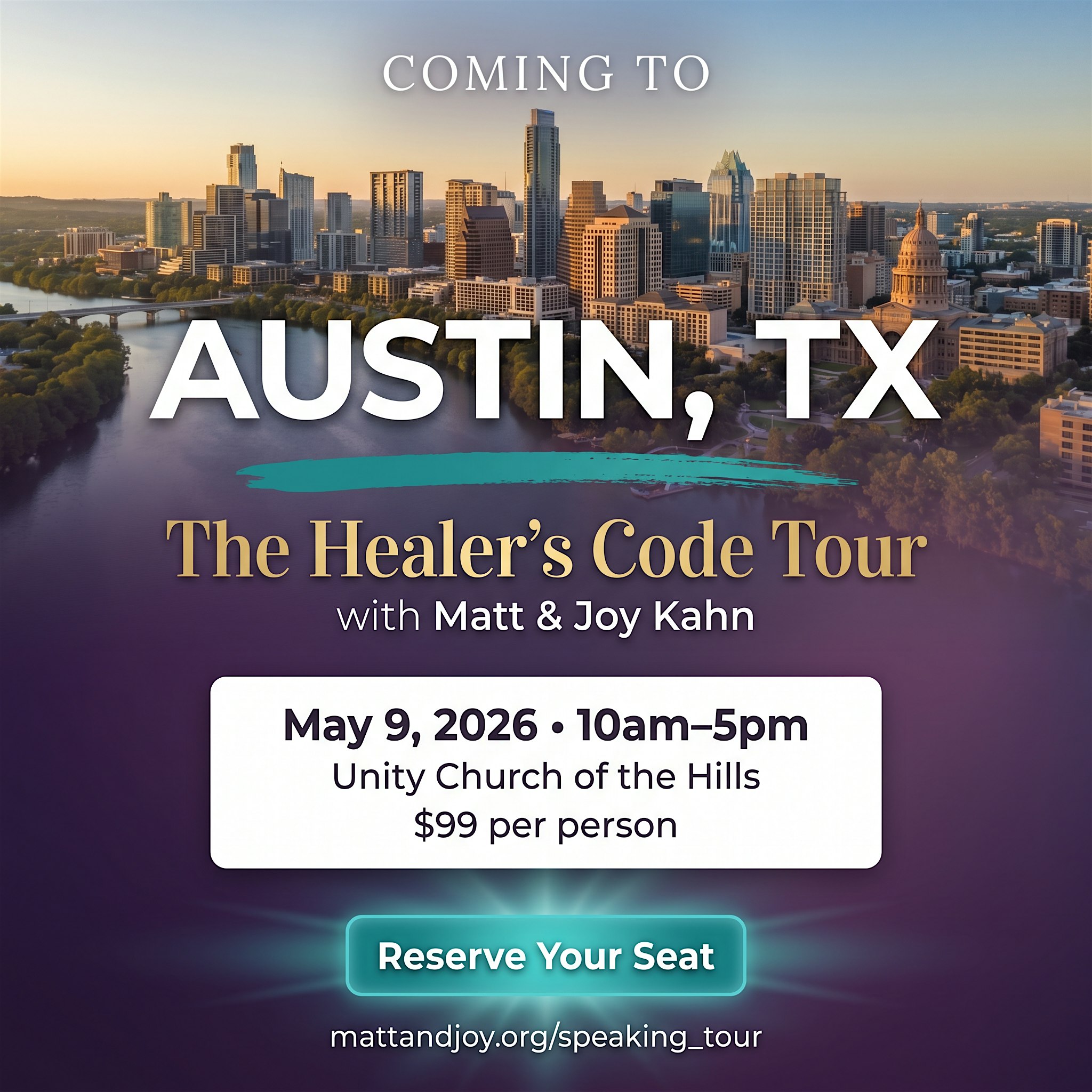 Healer's Code Tour: 1 Day Live Immersion with Matt and Joy Kahn