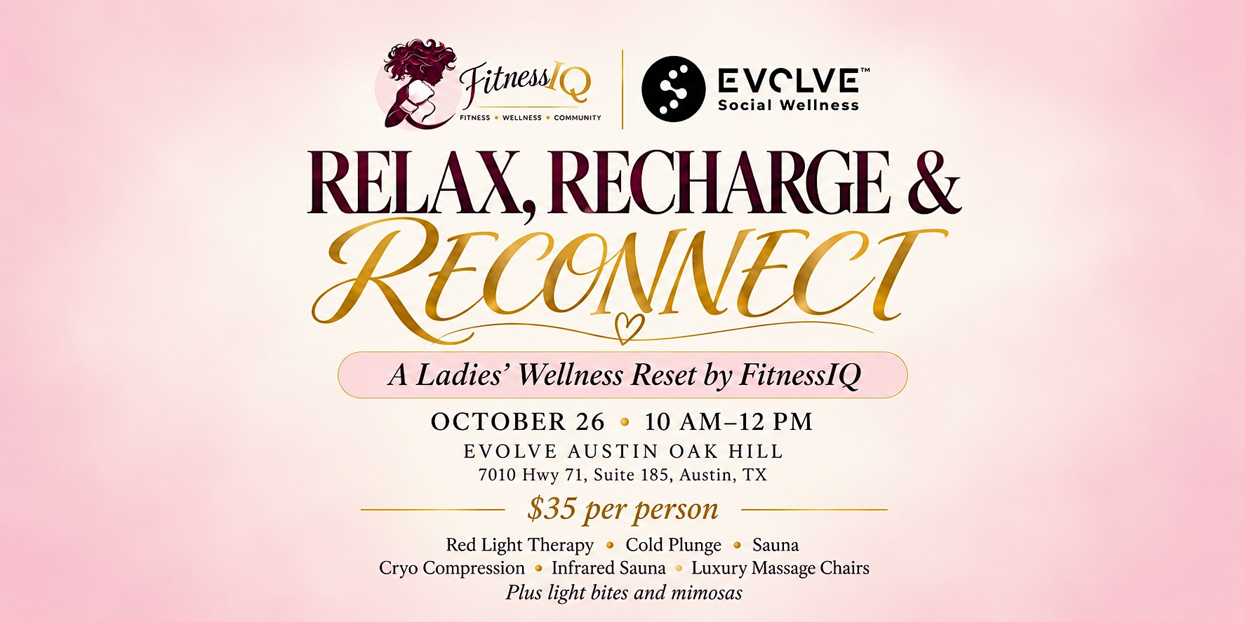 Relax Recharge & Reconnect: A Ladies Wellness Reset