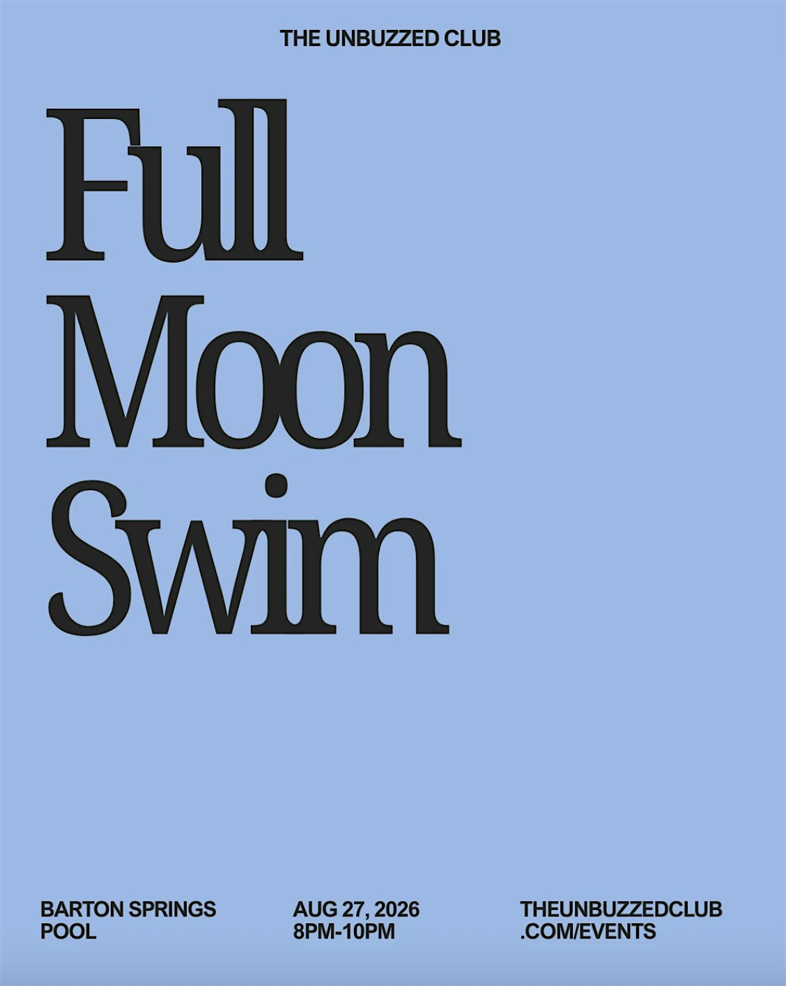 RSVP through Sweatpals: Full-moon Swim at Barton Springs Pool