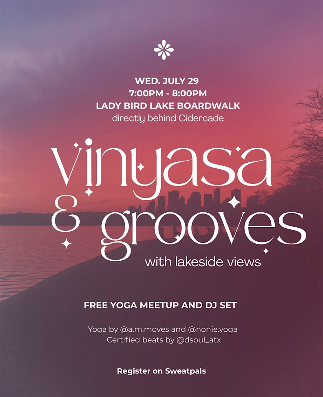 RSVP through Sweatpals: vinyasa & grooves