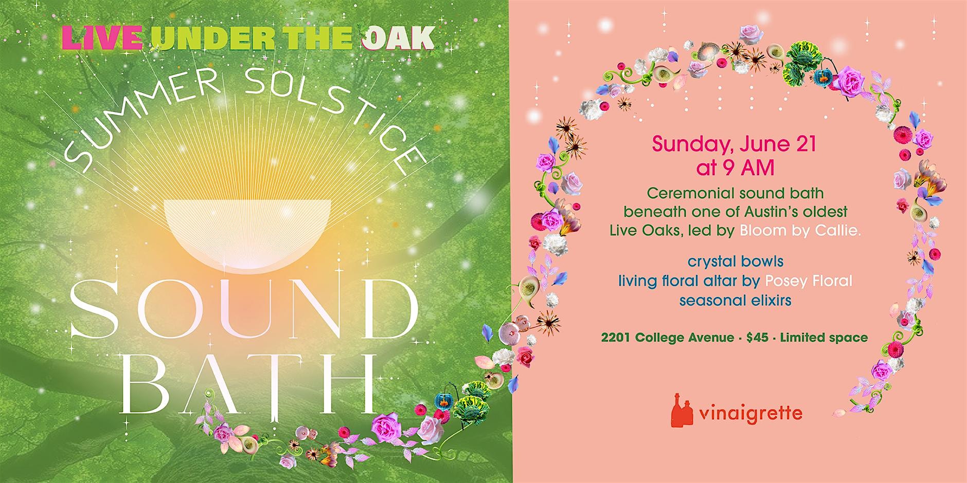 Summer Solstice Sound Bath : Live Under the Oak