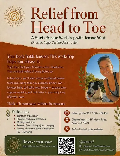 RELIEF FROM HEAD TO TOE: A MYOFACIAL RELEASE WORKSHOP WITH TAMARA WEST