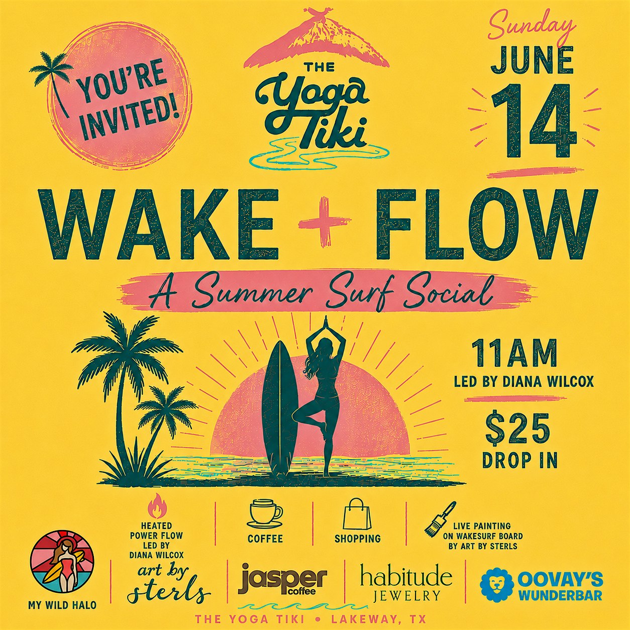 Wake + Flow A Summer Surf & Yoga  Social