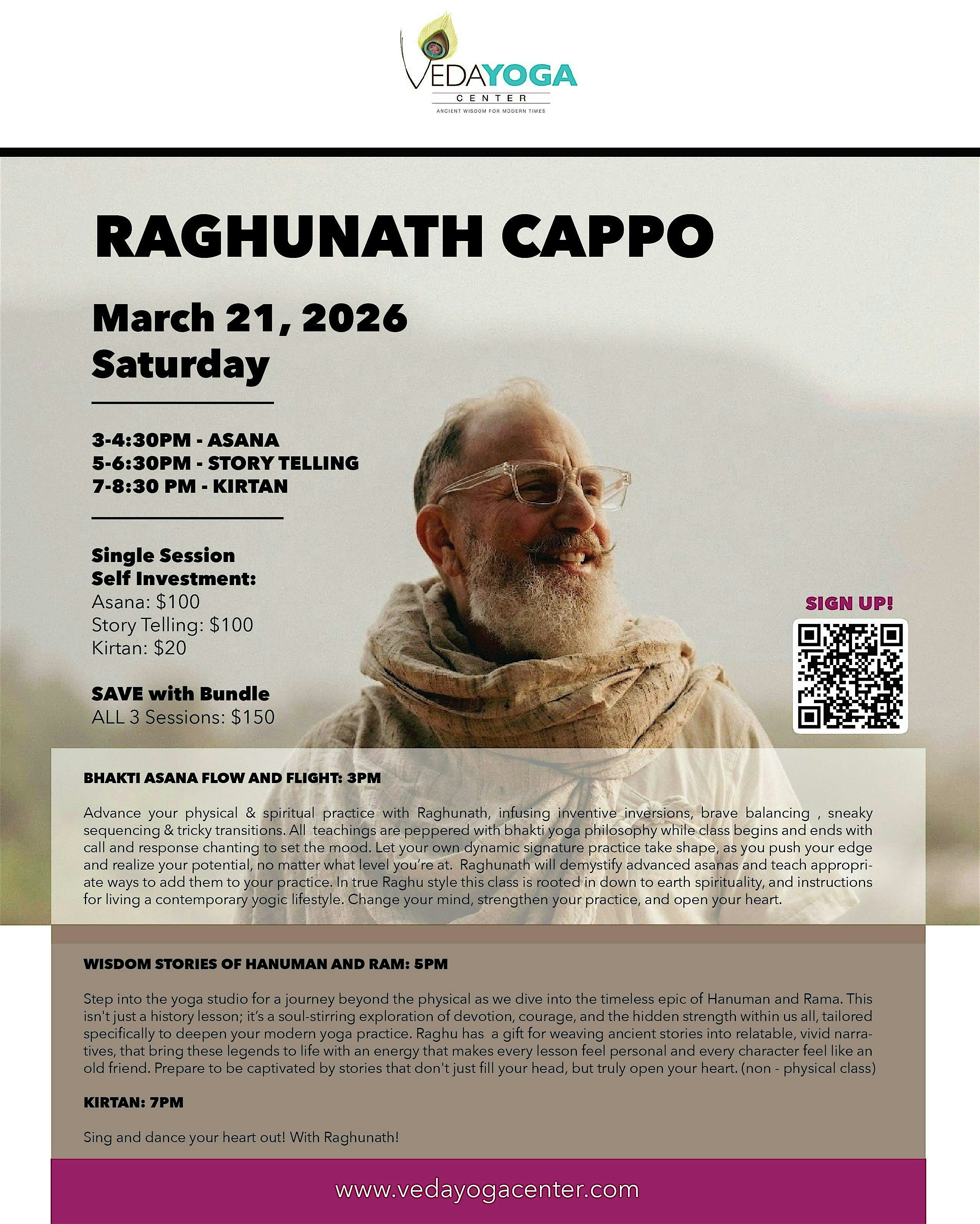 Yoga, Wisdom Stories & Kirtan with Raghunath Cappo