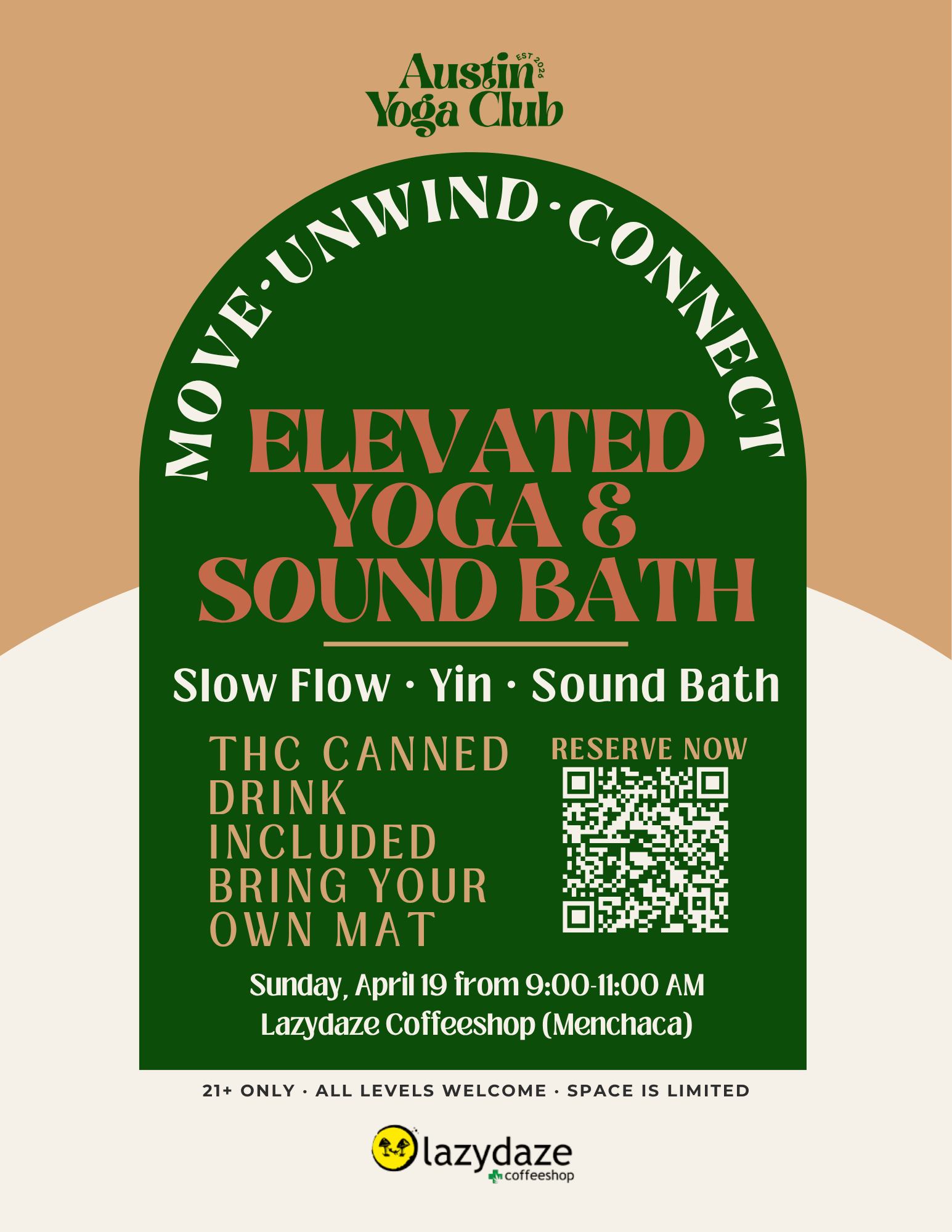 Elevated Yoga & Sound Bath at Lazydaze